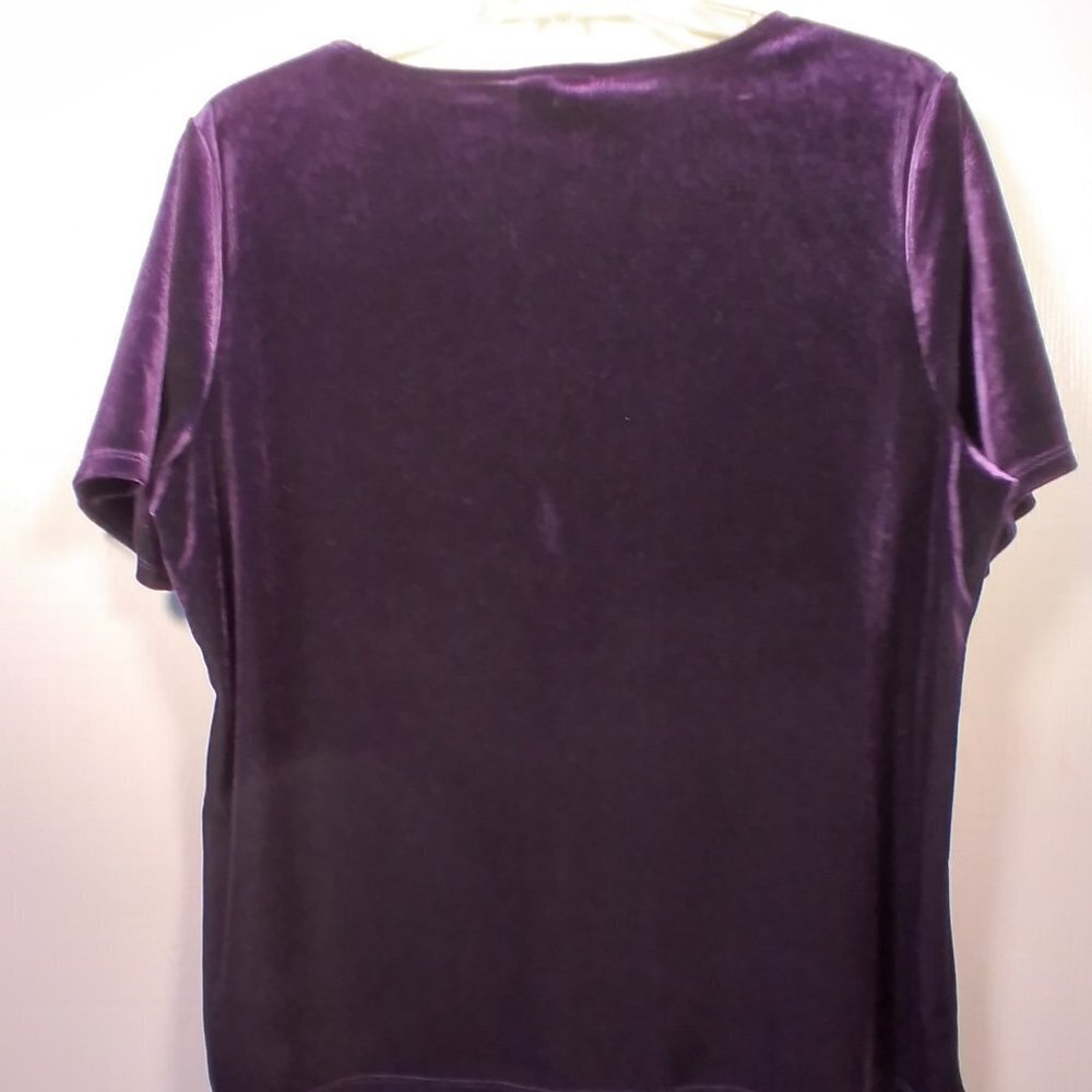 Jaclyn Smith Purple Velveteen  Blouse - Picture 4 of 12
